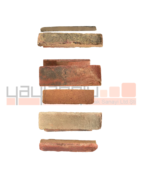 El yapımı kaplama tuğlalar iç duvar ve dış cephe uygulamaları için kullanılır.